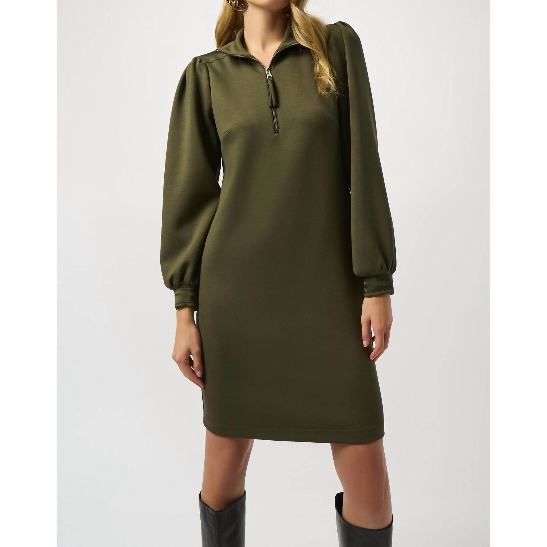 New Joseph Ribkoff High-Neck Bodycon Dress In Khaki